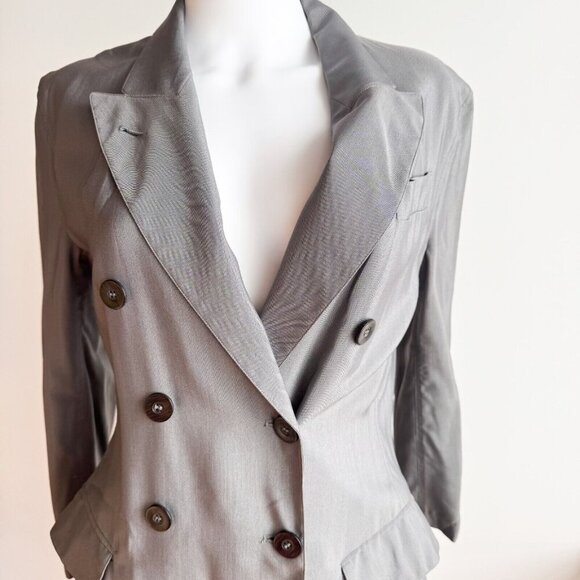 Jean Paul Gaultier Grey Double Breasted Longline Blazer S/M - Picture 3 of 8